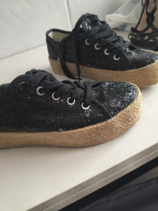 Zapatillas esparto mujer negras