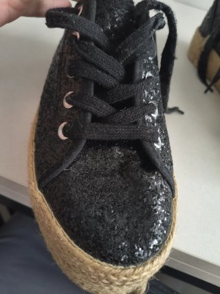 Zapatillas esparto mujer negras