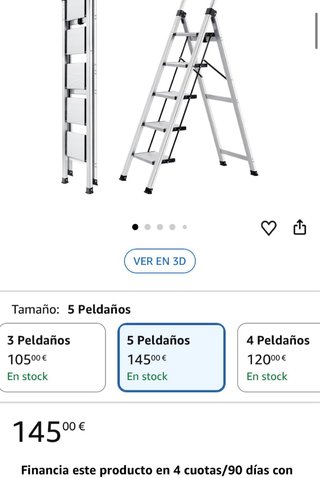 Escalera 5 peldaños aluminio