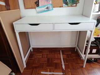Escritorio Ikea Alex Blanco y Madera, 100x 48.