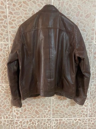Giacca biker vintage 100% vera pelle di agnello