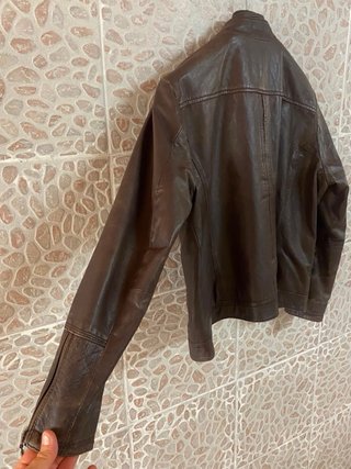 Giacca biker vintage 100% vera pelle di agnello