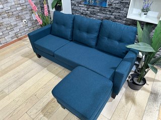 Sofá y Puf Azul