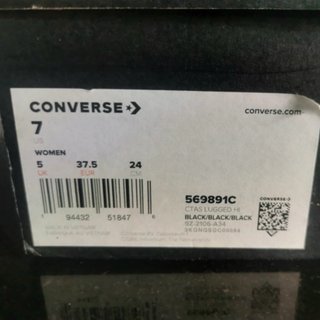 Converse Botas Negras Suela Track Talla 37.5
