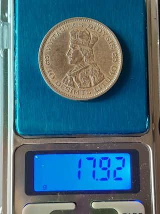 Moneda plata 10 litu 1936,10 litas, 10 lity, orig