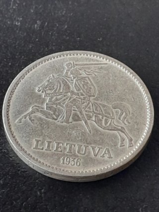 Moneda plata 10 litu 1936,10 litas, 10 lity, orig
