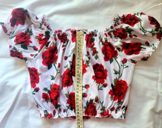Top H&M floral rosas XS
