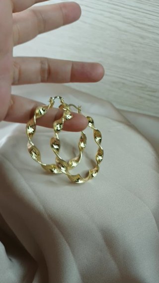 Aros Grandes Chapado Oro 18k Rizado 5cm