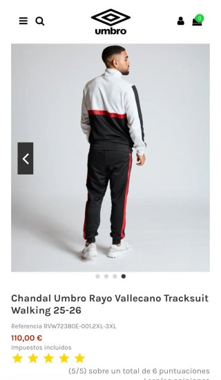 Chándal Umbro Rayo Vallecano Nuevo Talla XL
