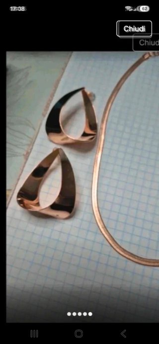 Set collana, bracciale e orecchini acciaio