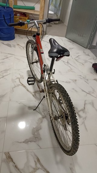 Bicicleta Montaña Naranja y Blanca