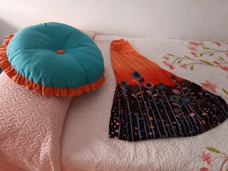 Falda larga estampada multicolor