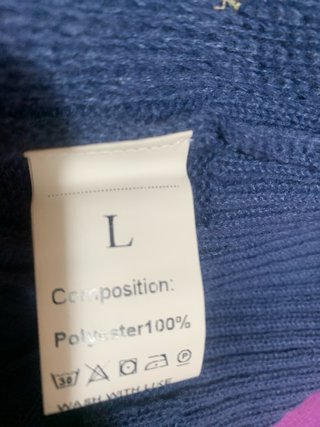 Vestido de punto azul con botones