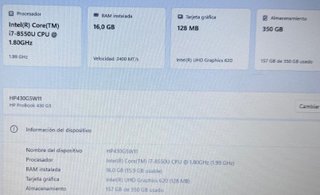 HP 430 G5 i7 8550U 16GB RAM 128GB SSD