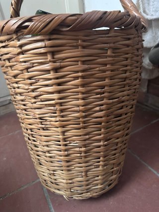 Cesto vimini vintage con manico