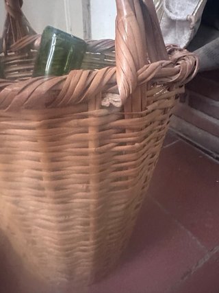 Cesto vimini vintage con manico