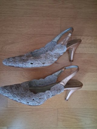 Bolso y zapatos talla 36 oro/plata
