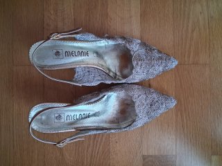 Bolso y zapatos talla 36 oro/plata
