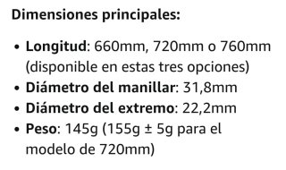 Manillar de carbono para bicicleta 72cm
