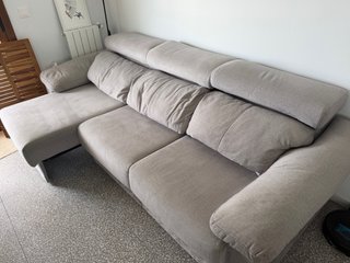 Sofá 3 plazas extensible gris (255x100cm)
