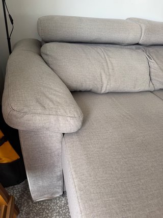 Sofá 3 plazas extensible gris (255x100cm)