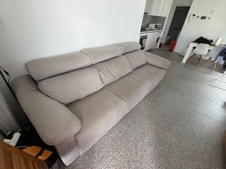 Sofá 3 plazas extensible gris (255x100cm)