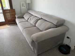 Sofá 3 plazas extensible gris (255x100cm)