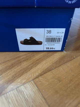 Sandalias Merkal negras hebillas mujer 38