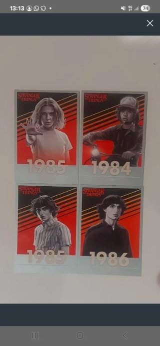 Set 4 Carte Stranger Things 1984-1986