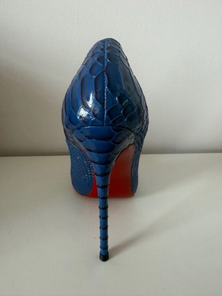 Zapatos tacón azul cocodrilo T.38