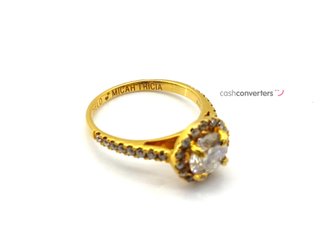 sortija oro 18k con piedra con diamante