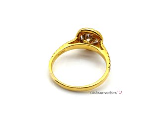 sortija oro 18k con piedra con diamante