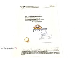 sortija oro 18k con piedra con diamante