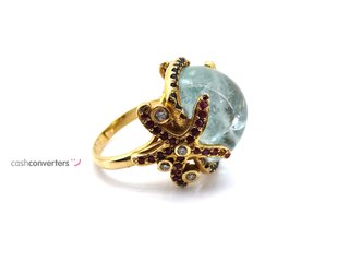 sortija oro 18k con piedra con diamante