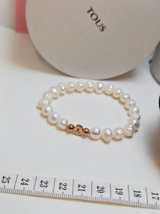 Pulsera Tous Perlas Naturales Elástica blancas