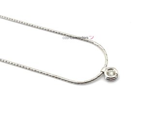 cadena oro 18k con piedra con diamante 20cm
