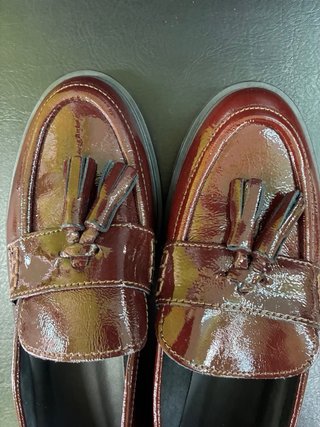 Mocasines charol burdeos talla 38
