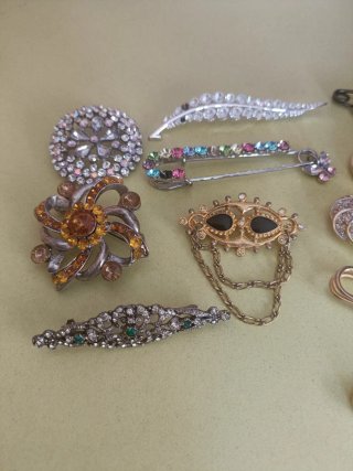 Lote de 9 broches vintage