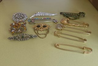 Lote de 9 broches vintage