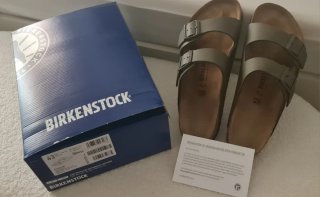 Sandalias Nuevas Birkenstock piel Oliva Gray N°43