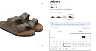 Sandalias Nuevas Birkenstock piel Oliva Gray N°43