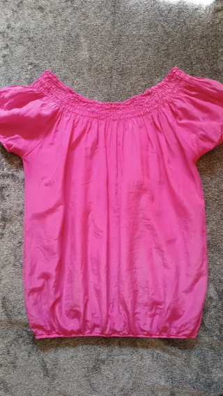 Blusa fucsia de seda