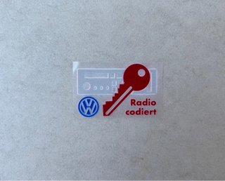 Pegatina Código Radio VW