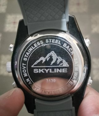Reloj SKYLINE Dual Time Hombre Negro/plateado.