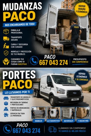 Se hacen portes y mudanzas.