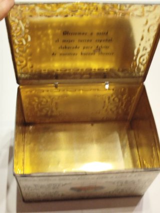 Caja antigua hojalata Antiu Xixona