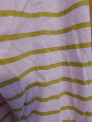 Camiseta Zara rayas rosa y verde XS
