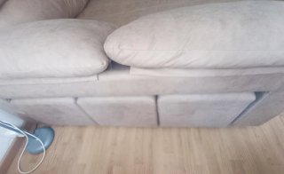 Sofá Chaise Longue Beige Suede