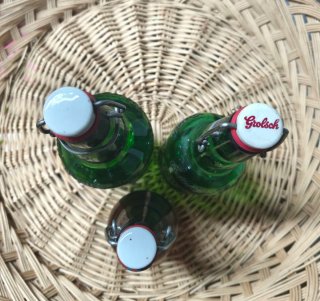 Set 3 Bottiglie Birra Vintage Tappo Meccanico