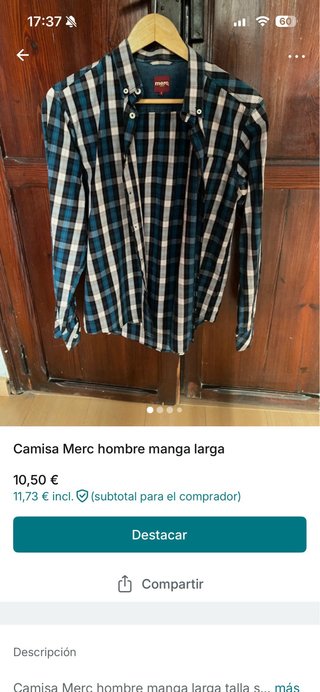 Camisa de cuadros Marc azul y blanco